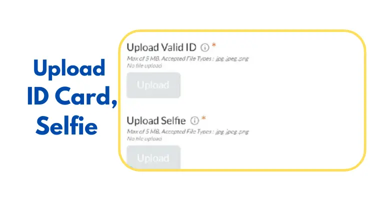 Upload ID Card, Selfie